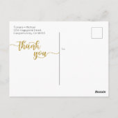 Bruiloft dank u kaart, modern script Briefkaart (Achterkant)