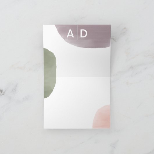 Bruiloft dank u kaart, Roos Waterverf cirkels Bedankkaart (Binnen)