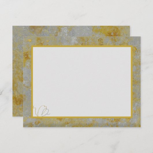 Bruiloft Dank u kaart Zilveren voering (Voorkant / Achterkant)