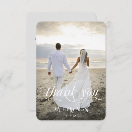 Bruiloft dank u kaarten, aangepaste foto bedankkaart (Voorkant / Achterkant)