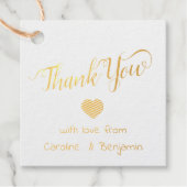 Bruiloft Dank u Liefde Hart Whimsical Bloem Bedankjes Labels (Voorkant)