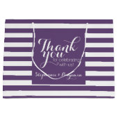 Bruiloft Dank u met Bruid en bruidegom Naam Large Cadeautasje (Voorkant)