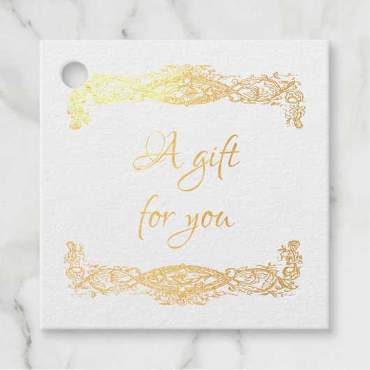 Bruiloft Dank u met Fancy  Scroll Lijst Bedankjes Labels (Voorkant)