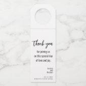 💍 bruiloft dank u minimalistisch elegant flessenhanger (Voorkant)