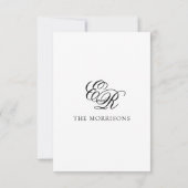 Bruiloft Dank u Paar Monogram Elegant Script Bedankkaart (Achterkant)