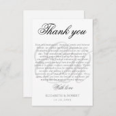 Bruiloft Dank u Paar Monogram Elegant Script Bedankkaart (Voorkant / Achterkant)