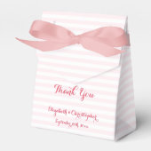 Bruiloft Dank u Roze Strepen DIY Custom Elegant Bedankdoosjes (Voorkant Zijde)