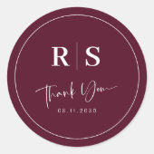 Bruiloft Dank u Sticker - Bourgondië Elegance (Voorkant)