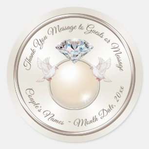 Bruiloft Dank u Stickers voor gunsten, enveloppen.