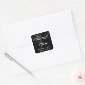 Bruiloft Dank u Zwart-wit Script Sticker (Envelop)