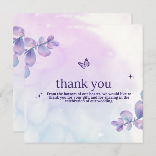 bruiloft dankkaartjes budget bericht Betoverd Kaart (Voorkant / Achterkant)