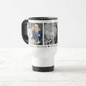 Bruiloft Datum en Monogram 3 Foto Reizen Mok (Voorkant links)