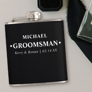 Bruiloft Datum en Namen Gepersonaliseerde Groomsma Heupfles