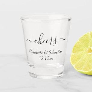 Bruiloft datum en namen Typografie gepersonaliseer Shot Glas