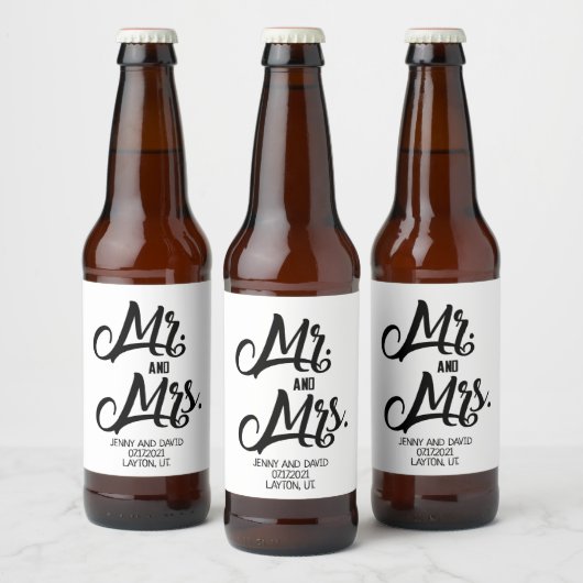 BRUILOFT DECOR, WIJN, BRUILOFT GUNST BIER ETIKET (Flessen)