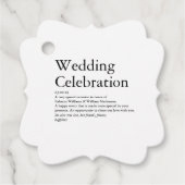 Bruiloft Definitie partij Bedankjes Labels (Voorkant)