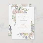 bruiloft delicate bloemen boeketten Uitnodiging (Voorkant / Achterkant)