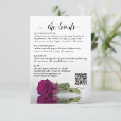 Bruiloft Details Magenta Raspberry Roos QR Code Informatiekaartje (Staand voorkant)