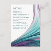 Bruiloft Details-Modern Abstract-Paarse en Blauwgr Informatiekaartje (Voorkant)