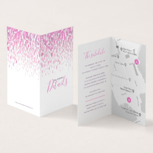 Bruiloft details roze paarse grijze schema kaart