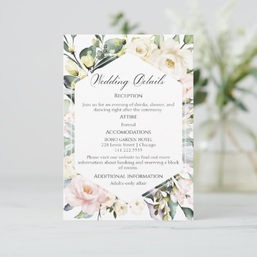 Bruiloft details | RSVP | QR-code behuizing Kaart (Staand voorkant)