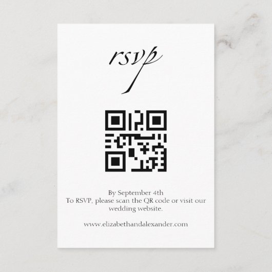 Bruiloft details | RSVP | QR-code behuizing Kaart (Achterkant)