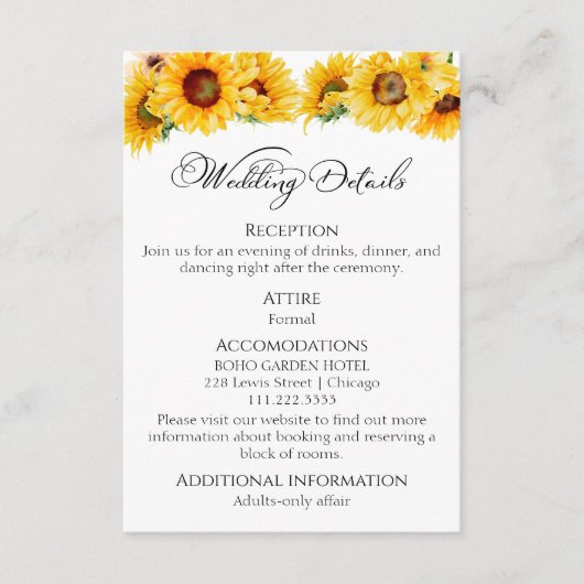 Bruiloft details | RSVP | QR-code behuizing Kaart (Voorkant)