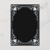 Bruiloft Details Zwart Elegant Faux Silver Informatiekaartje (Achterkant)