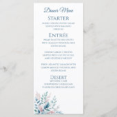 Bruiloft Diner en Bar Menu-Pastel Botanical- Menu (Voorkant)