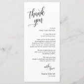 Bruiloft diner, plaats instelling dank u kaarten (Voorkant)