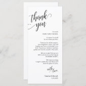 Bruiloft diner, plaats instelling dank u kaarten (Voorkant / Achterkant)