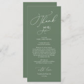 Bruiloft Dinner Place Instelling Dank u Kaart (Voorkant / Achterkant)