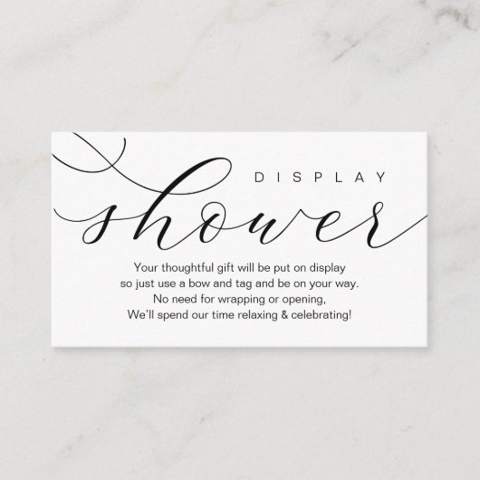 Bruiloft Display Douche, Moderne elegantie minimaa Informatiekaartje (Voorkant)