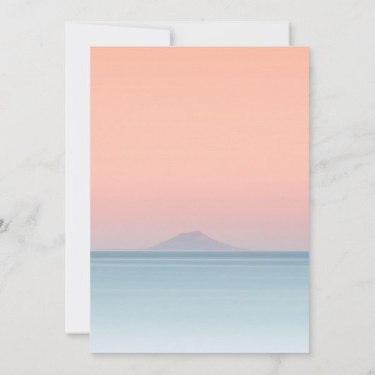 Bruiloft door het zee onder peachy sky zonsonderga kaart (Achterkant)