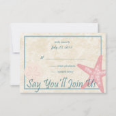 Bruiloft door het Zee Reactie RSVP Kaartje (Voorkant)