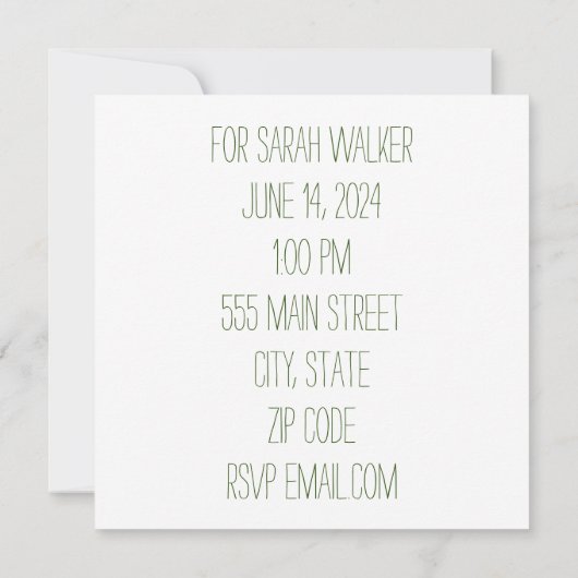 Bruiloft Douche uitnodiging (Achterkant)