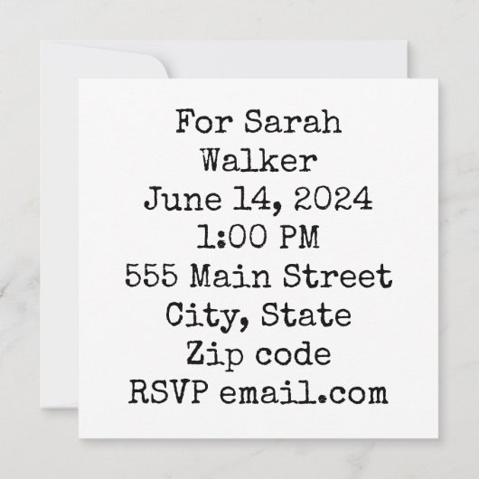 Bruiloft Douche uitnodiging (Achterkant)