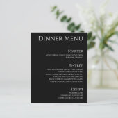Bruiloft Drink & Diner Menu-Zwart-Wit- (Staand voorkant)