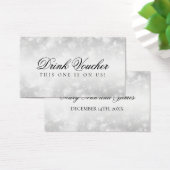 Bruiloft Drink Voucher Silver Shimmer Lights Visitekaartjes (Bureau)