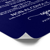 Bruiloft Drinken Bar Menu Wit Kalligrafie Poster (Hoek)