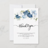 Bruiloft Dusty Blue Bloem Bedankkaart (Voorkant)