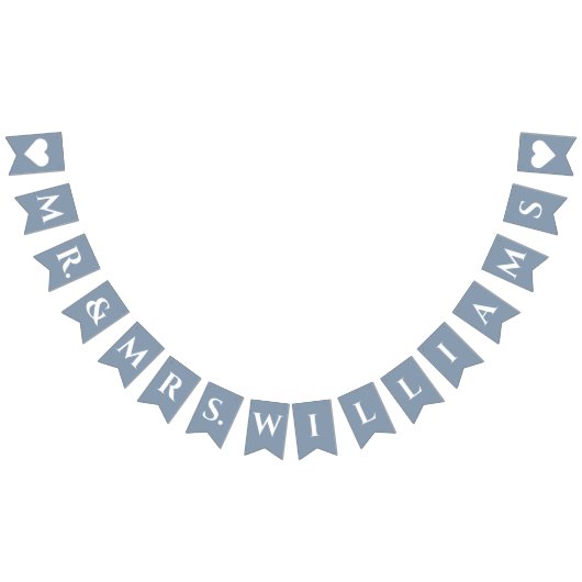 Bruiloft Dusty Blue Mr & Mrs 8 Letter Naam Eenvoud Vlaggetjes (Alle)