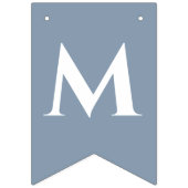 Bruiloft Dusty Blue Mr & Mrs 8 Letter Naam Eenvoud Vlaggetjes (Tweede vlag)