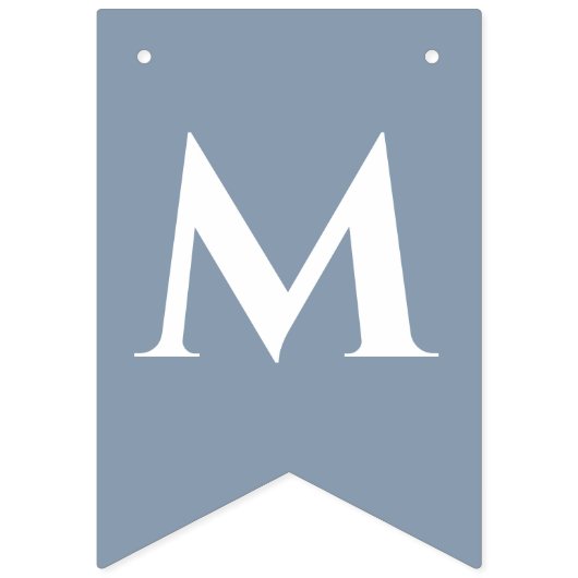 Bruiloft Dusty Blue Mr & Mrs 8 Letter Naam Eenvoud Vlaggetjes (Tweede vlag)