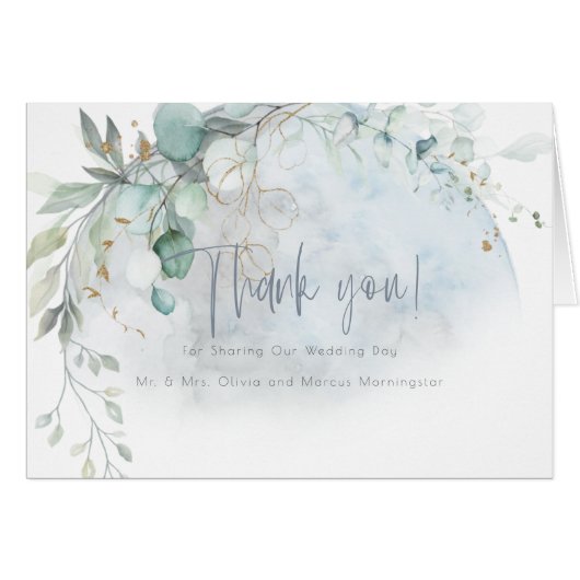 bruiloft | Dusty Blue Over the Moon in Love (Voorkant Horizontaal)