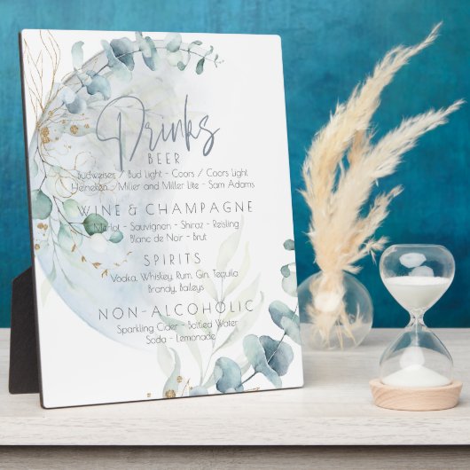 bruiloft | Dusty Blue Over the Moon in Love Fotoplaat (Zijkant)