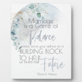 bruiloft | Dusty Blue Over the Moon in Love Fotoplaat (Voorkant)