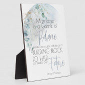 bruiloft | Dusty Blue Over the Moon in Love Fotoplaat (Zijkant)