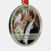 Bruiloft | Eerste Kerstfoto Ornament (Rechts)