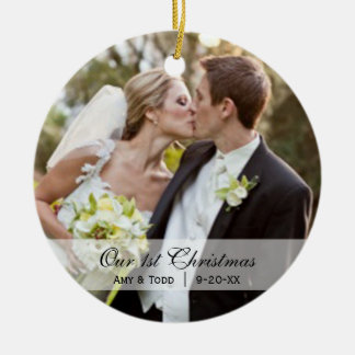 bruiloft  | Eerste kerstfotoversiering Keramisch Ornament